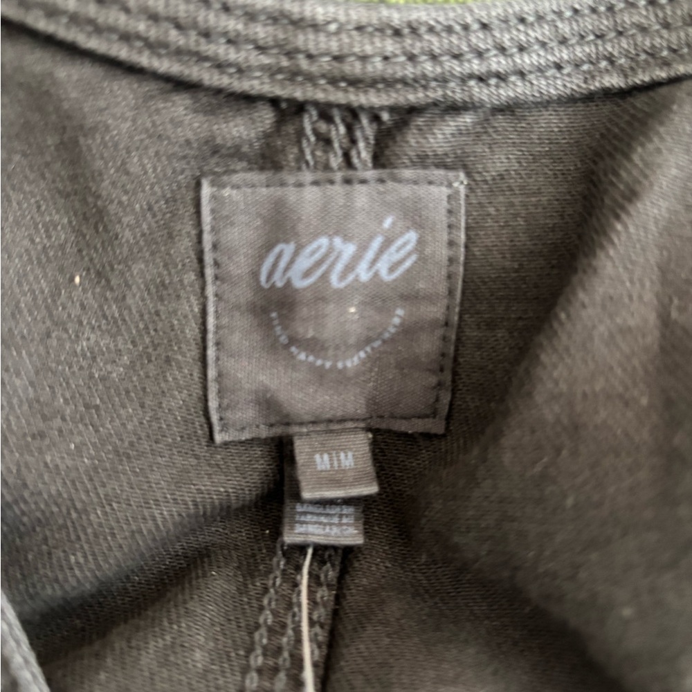 aerie Black Denim Overall romper - Picture 4 of 6